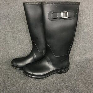 Kamik Olivia Womens 7 Black Tall Rubber Buckle Waterproof All Weather Rain Boots